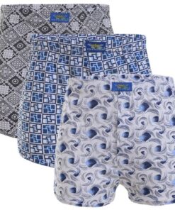 بوكسر مطبوع من قطونيل (3 قطع) - متعدد الالوان