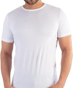 فانلة داخلي رجالي نصف كم رقبة راوند من جيت - أبيض