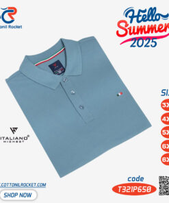 تيشيرت رجالي صيفي ايطاليانو مقاسات خاصة ياقة