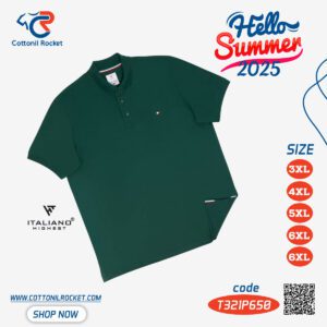 تيشيرت رجالي صيفي ايطاليانو مقاسات خاصة ياقة