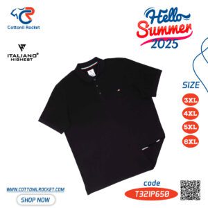 تيشيرت رجالي صيفي ايطاليانو مقاسات خاصة ياقة