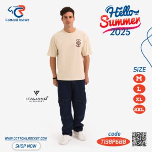 تيشرت أوفر سايز رجالي صيفي توكيل ايطاليانو
