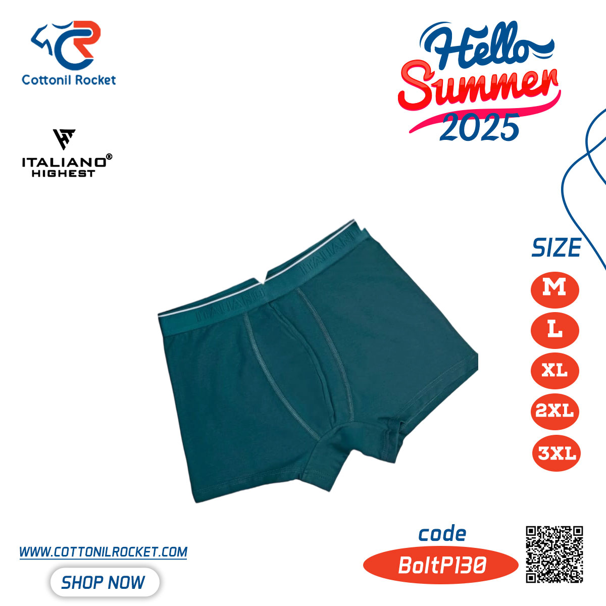 بوكسر ريلاكس ايطاليانو من قطونيل روكيت بوكسر ريلاكس ايطاليانو من قطونيل روكيت