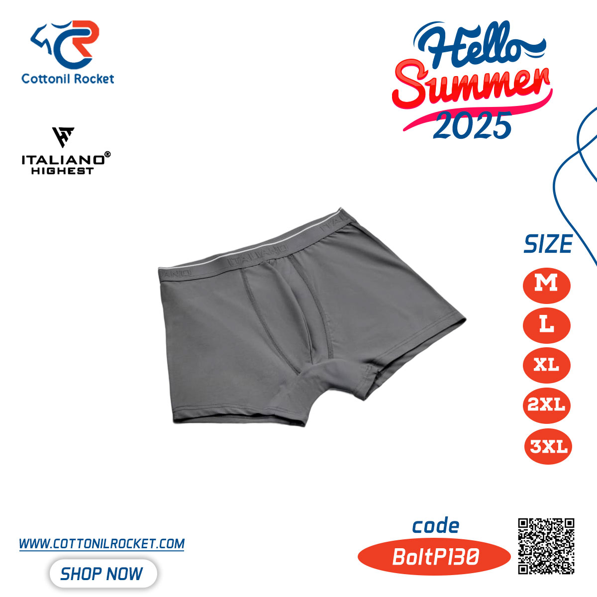 بوكسر ريلاكس ايطاليانو من قطونيل روكيت بوكسر ريلاكس ايطاليانو من قطونيل روكيت