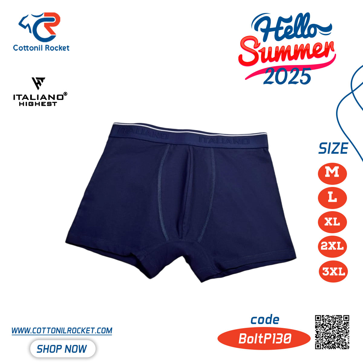 بوكسر ريلاكس ايطاليانو من قطونيل روكيت بوكسر ريلاكس ايطاليانو من قطونيل روكيت