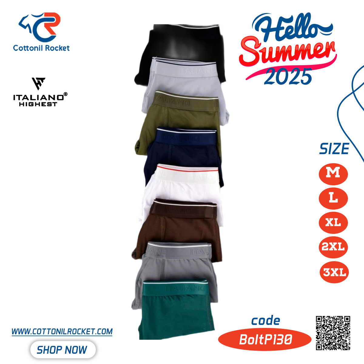 بوكسر ريلاكس ايطاليانو من قطونيل روكيت بوكسر ريلاكس ايطاليانو من قطونيل روكيت