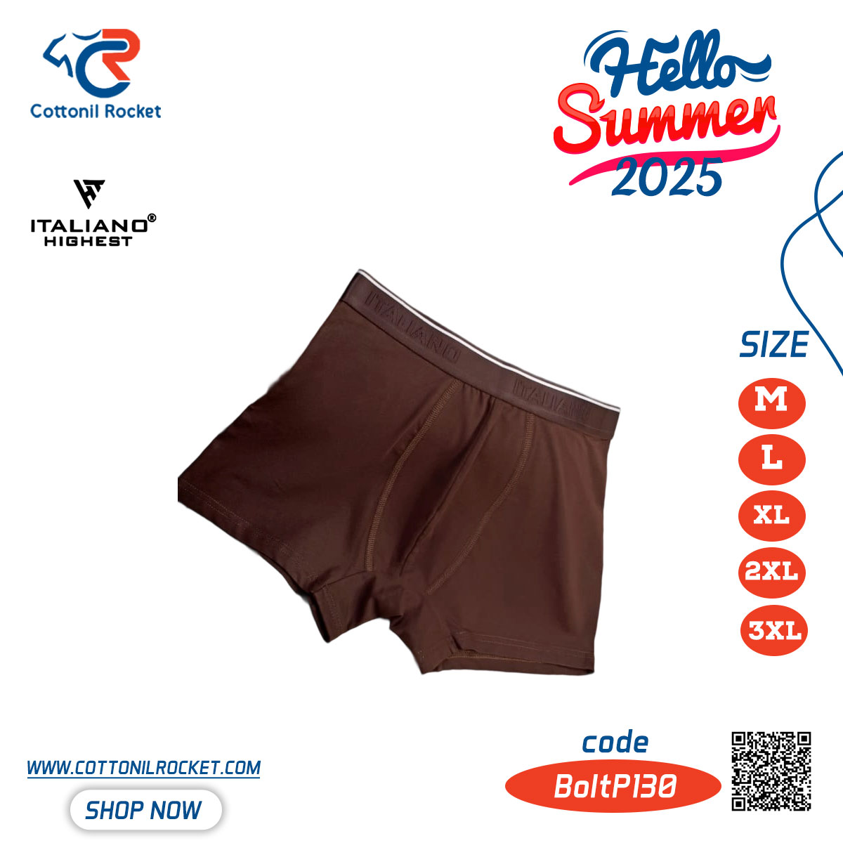 بوكسر ريلاكس ايطاليانو من قطونيل روكيت بوكسر ريلاكس ايطاليانو من قطونيل روكيت